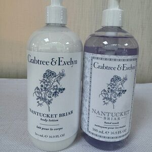 Crabtree & Evelyn NANTUCKET BRIAR  bath & shower gel and body lotion 16.9 oz